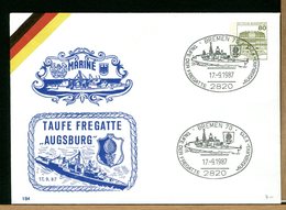 DEUTSCHE - MARINE - BREMEN - FREGATTE AUGSBURG - Enveloppes Privées - Neuves