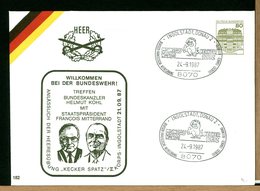 DEUTSCHE - INGOLSTADT DONAU - MOINEAU HARDI - KOHL - MITTERAND - Conseil De Défense Franco-allemand - Enveloppes Privées - Neuves