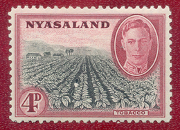 Nyasaland 1945 GVI 4d Black & Red Tobacco SG149 MH - Nyasaland (1907-1953)