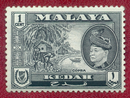 Kedah 1957 1c Black Copra SG92 MH - Kedah