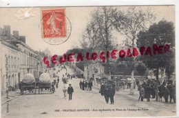 53-  CHATEAU GONTIER- RUE DE RAZILLY ET PLACE DU CHAMP DE FOIRE -1911 - Chateau Gontier