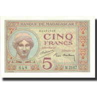 Billet, Madagascar, 5 Francs, Undated (1937), KM:35, NEUF - Madagascar