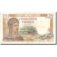 France, 50 Francs, 50 F 1934-1940 ''Cérès'', 1938, 1938-03-17, TTB - 50 F 1934-1940 ''Cérès''