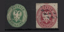 LUEBECK - 1863 -  2 Stamps - 1/2 E 2 - See Photos - Luebeck