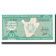 Billet, Burundi, 10 Francs, 1991, 1991-10-01, KM:33b, NEUF - Burundi