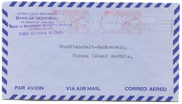 Ottawa Canada - Air Mail Letter 1965. Bank Of Montreal, Bank Banque, Traveled To Austria - Lettres & Documents
