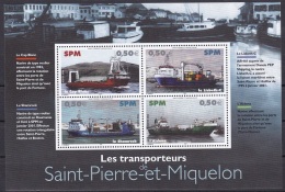 St Pierre Et Mqn BF N° 10**  Année 2004  Bateaux  Transporteurs - Blocchi & Foglietti