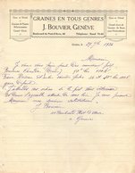 SUISSE GENEVE  COURRIER 1924 GRAINES  J. BOUVIER  *   A19 - Schweiz