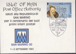 Europa Cept 1982 Isle Of Man  Postcard San Marino Used ** Mnh (37984) - 1982