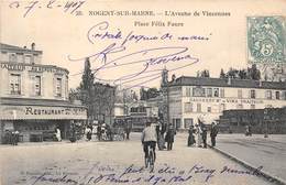 94-NOGENT-SUR-MARNE- L'AVENUE DE VINCENNES PLACE FELIX FAURE - Nogent Sur Marne