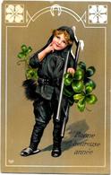 CPA Ramoneur Métier Enfant Fantaisie Circulé Champignon - Cartes Humoristiques