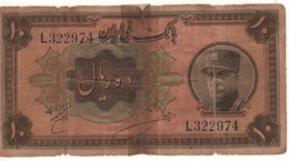 IRAN 10  Rials     Portrait Shah Reza  P25  (1934) - Iran
