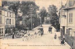 94-VILLEUVE-SAINT-GEORGES- PLACE ST-GEORGES LE PONT DE L'YERRES ET L'AVENUE DE MELUN - Villeneuve Saint Georges