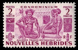NOUVELLES HEBRIDES 1953 - Yv. 153 **   Cote= 32,30 EUR - Indigènes 2f  ..Réf.AFA22982 - Unused Stamps