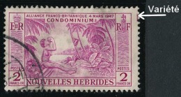 NOUVELLES HEBRIDES 1957 - Yv. 184 Obl. Variété  Cote= 22,00 EUR - Noix De Coco 2f  ..Réf.AFA22992 - Unused Stamps