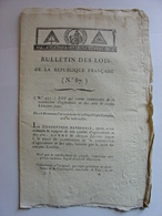 BULLETIN DES LOIS DE BRUMAIRE AN 3 (1794) - RESTITUTION ARMES - ALIGNEMENT SOLDE MARINE SUR ARMEE DE TERRE - Marine - Decretos & Leyes