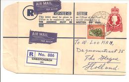 New Zealand. Registered Letter Stationary. Christchurch 1964>Holland - Postal Stationery