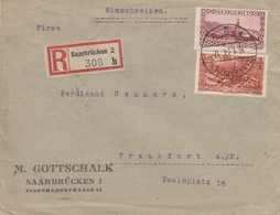 Sarre Lettre Recommandée Saarbrücken Pour L'Allemagne 1934 - Cartas & Documentos