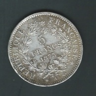 Argent Silver Monnaie France 5 Francs Hercule 1875 A    Pia20701 - 5 Francs