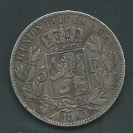 BELGIQUE - 5 FRANCS ARGENT 1849 -LEOPOLD PREMIER " TETE NUE   Silver     Pia20803 - 5 Francs