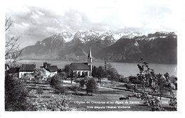 L'Eglise De Chexbres Et Les Alpes De Savoie Vue Depuis L'Hôtel Victoria - Chexbres