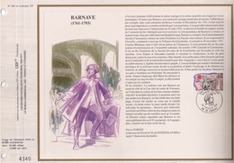 FEUILLET CEF TIRAGE 20.300 EX EN OFFSET, BARNAVE (1761-1793) , 1989 - Rivoluzione Francese