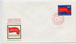 YUGOSLAVIA 1976 Red Flag Centenary Envelope Cancelled. Michel U85A - Entiers Postaux