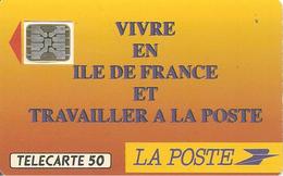 CARTE¤-PUBLIC-F-136B-1990-50U-SC5An-Trou 6-LA POSTE-Ile De France-5 STYLET-21509-UTILISEE-  TBE-RARE - 1990