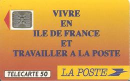 CARTE¤-PUBLIC-F-136B-1990-50U-SC5An-Trou 6-LA POSTE-Ile De France-1 Ge+1 Pe+3 Ge-21518--UTILISEE-  TBE-RARE - 1990