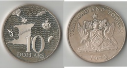 TRINITE - TOBAGO  10  DOLLARS 1975 ARGENT - Trinidad En Tobago