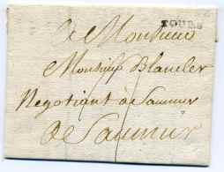 MP TOURS  Lenain N°3 / Avril 1783 / Dept Indre Et Loire / A Destination De Saumur - 1701-1800: Voorlopers XVIII