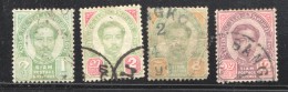 1887-91  Roi  4 Valeurs Oblitérés - Thaïlande