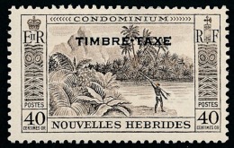 NOUVELLES HEBRIDES 1957 - Yv. Taxe 39 *   Cote= 6,00 EUR - La Pêche 40c ; TIMBRE-TAXE  ..Réf.AFA23083 - Strafport