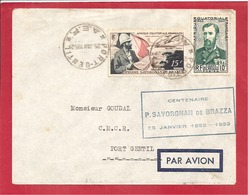 Y&T N°PA55+228(CENTENAIRE DE SAVORGNAN De BRAZZA) PORT GENTIL    Vers  PORT GENTIL 1952 - Briefe U. Dokumente