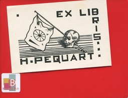 SUPERBE EX LIBRIS H PEQUART  Tête Mort Marine - Ex-Libris