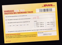 Netherlands: Form 'Not At Home - Your Parcel Was Delivered At Your Neighbours', 2018, DHL Private Service (minor Crease) - Cartas