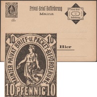 Allemagne 1887. Entier Postal Poste Privée De Mayence. Moguntia, Déesse Celtique De La Terre, D'où Provient Le Nom Mainz - Mythology