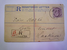 ENVELOPPE REC  Au Départ De NOWSHERA   à Destination De LUCKNOW   1895    - Brieven En Documenten