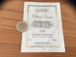 Etiquette De Vin « SAINT-CHINIAN - Château Causse - CLÉMENT PASCALET (11) » 1998 - Languedoc-Roussillon