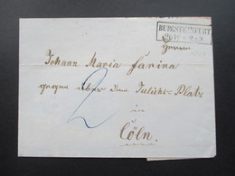 AD Preussen 1861 Rahmenstempel R2 Burgsteinfurt 26.12 * 2-3. Nach Cöln. Bartaxe / Blaustift 2 - Covers & Documents