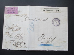 AD Württemberg 1881 Nachnahme Nr. 472 Klebezettel Aus Wallhausen 51. Und Nachnahme Zettel! Toller Beleg!! - Lettres & Documents