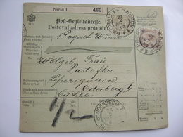 Austria 1903 - Post Begleitadresse PRERAU 1 Nr. 460 Nach ODERBERG, BOGUMIN (Schlesien), Porto Marke 3 Heller - Briefe U. Dokumente