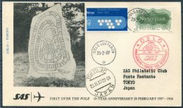 1967 Norway Oslo - Tokyo Japan SAS First Flight Postcard - Covers & Documents