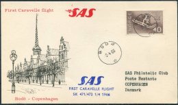 1966 Norway Bodo - Copenhagen SAS First Flight Postcard - Briefe U. Dokumente