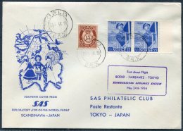 1954 Norway Japan SAS First Flight Cover.Oslo - Tokyo - Covers & Documents