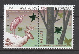 Greece - 2011, Europa, Forests 2v ** Mi 2617/18 - Unused Stamps