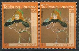 [20] Variété : N° 3421 Toulouse-Lautrec Visage Blanc Au Lieu De Rose +  Normal  ** - Ungebraucht