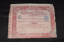 Société Sels Gemmes Et Houilles Russie Méridionale 500 Frs 4 % 1897 (1) - Russie