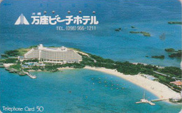 Télécarte Japon / 390-11684 - AVIATION - ANA BEACH HOTEL OKINAWA - JAPAN AIRLINES Phonecard - Avion 2193 - Avions