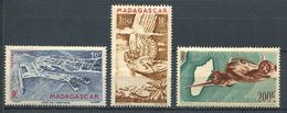 222 MADAGASCAR 1946 - Yvert A 63/64/64A - Aeroport Ange Avion - Neuf ** (MNH) Sans Trace De Charniere - Neufs